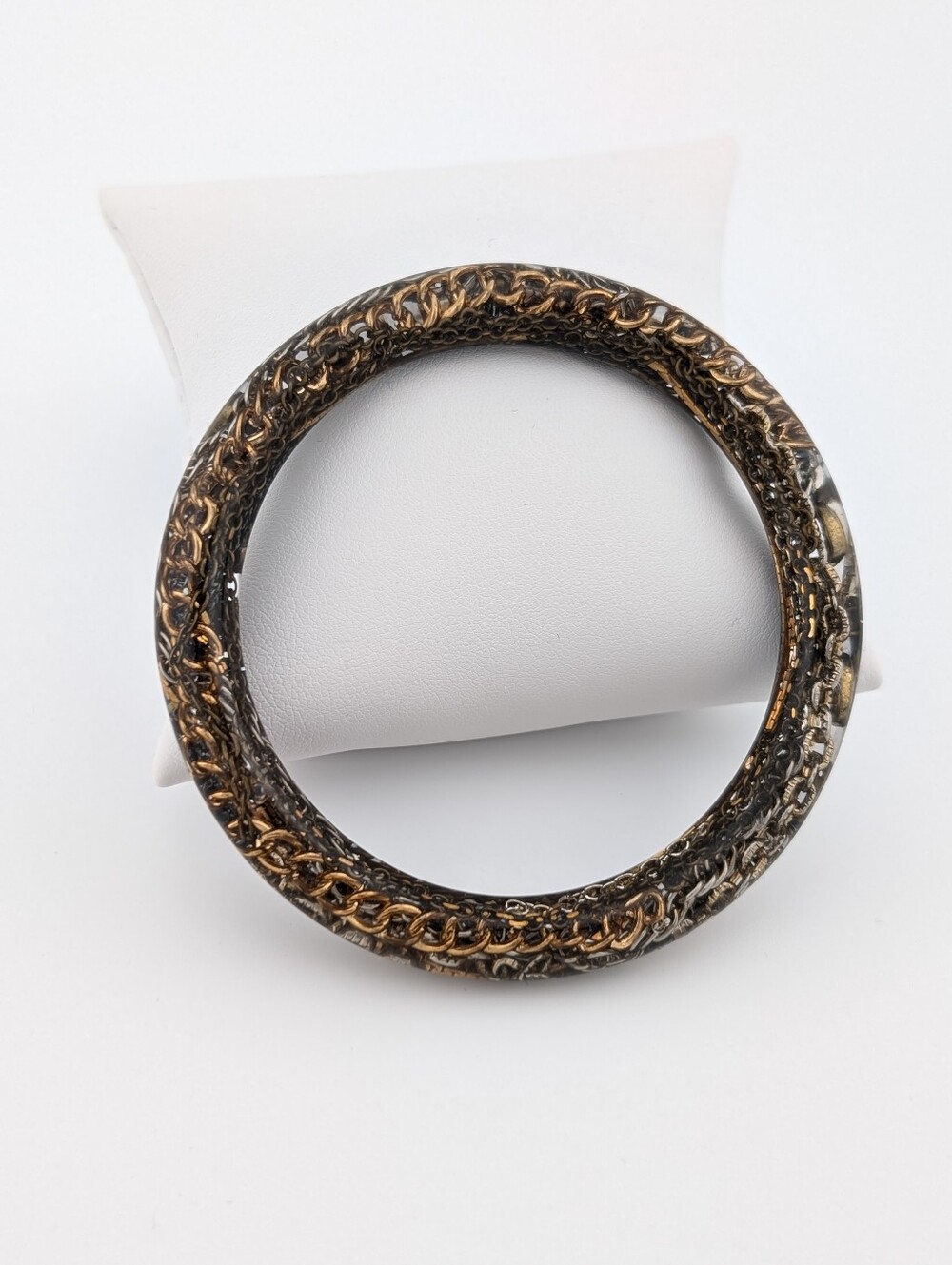 Hand Crafted Vintage Chain Bangle - Artisan Upcycled Estate Jewelry - Bracelet S